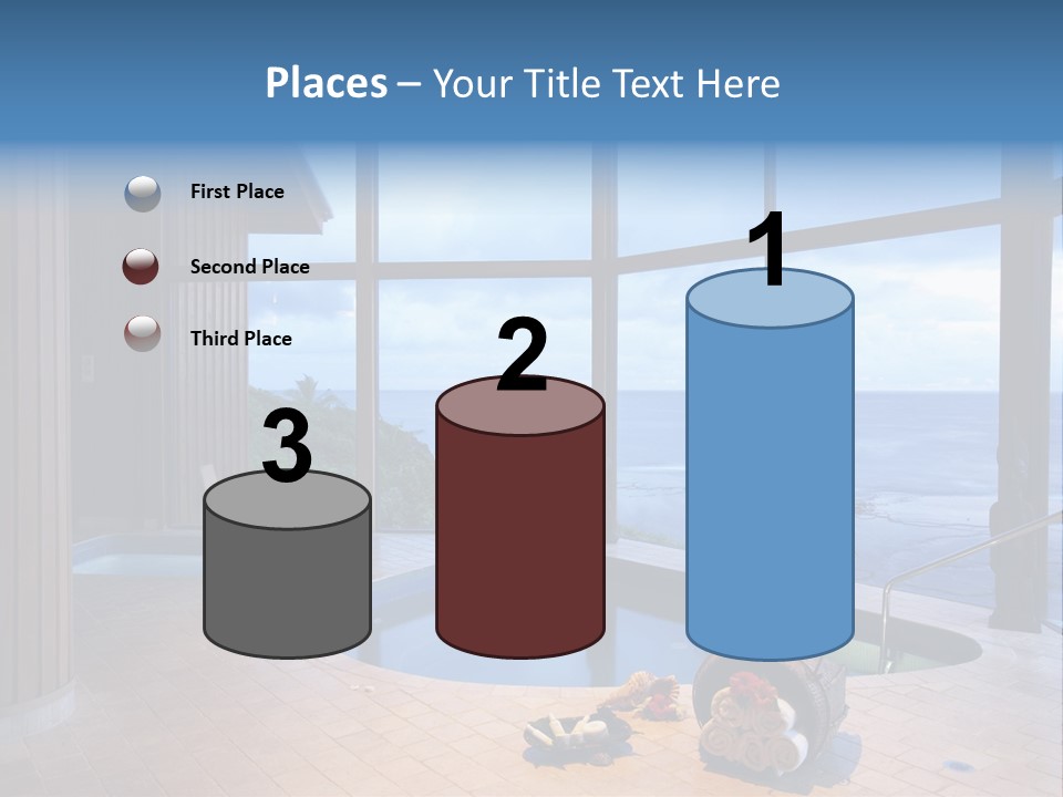 Flying Girl With Colorful Umbrella In The Blue Blue Sky PowerPoint Template