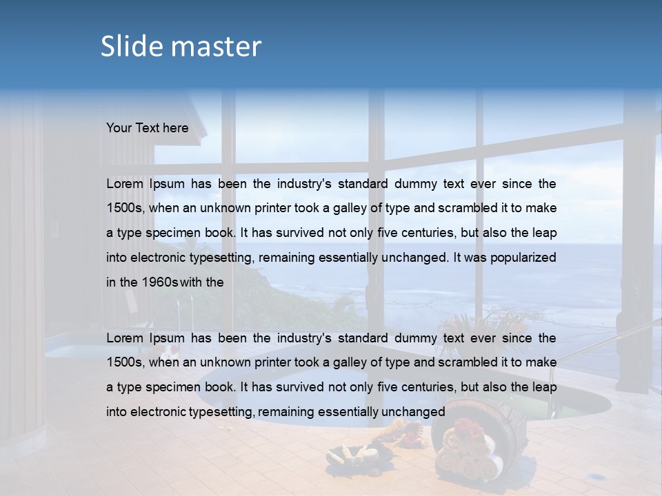 Flying Girl With Colorful Umbrella In The Blue Blue Sky PowerPoint Template