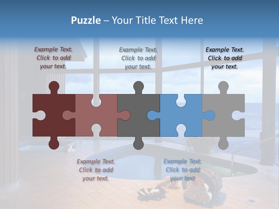 Flying Girl With Colorful Umbrella In The Blue Blue Sky PowerPoint Template