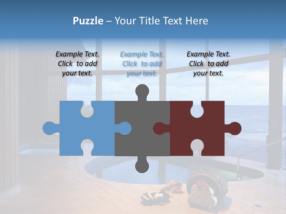 Flying Girl With Colorful Umbrella In The Blue Blue Sky PowerPoint Template