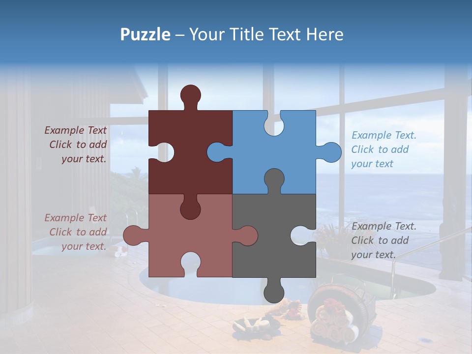 Flying Girl With Colorful Umbrella In The Blue Blue Sky PowerPoint Template