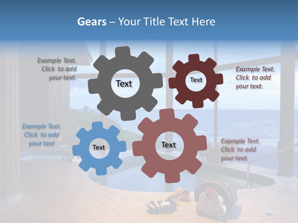 Flying Girl With Colorful Umbrella In The Blue Blue Sky PowerPoint Template