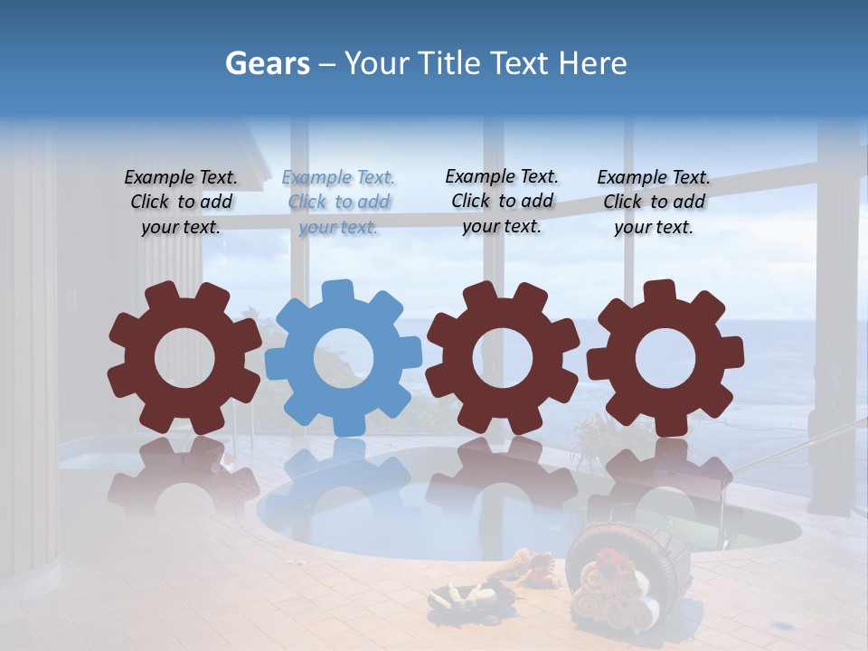 Flying Girl With Colorful Umbrella In The Blue Blue Sky PowerPoint Template