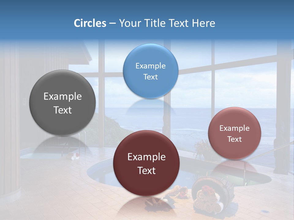 Flying Girl With Colorful Umbrella In The Blue Blue Sky PowerPoint Template