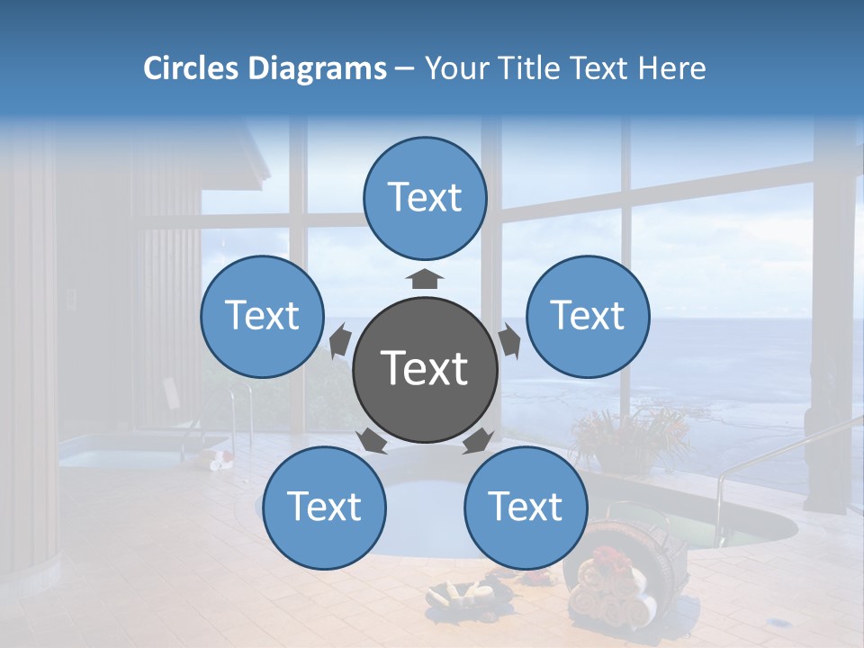 Flying Girl With Colorful Umbrella In The Blue Blue Sky PowerPoint Template