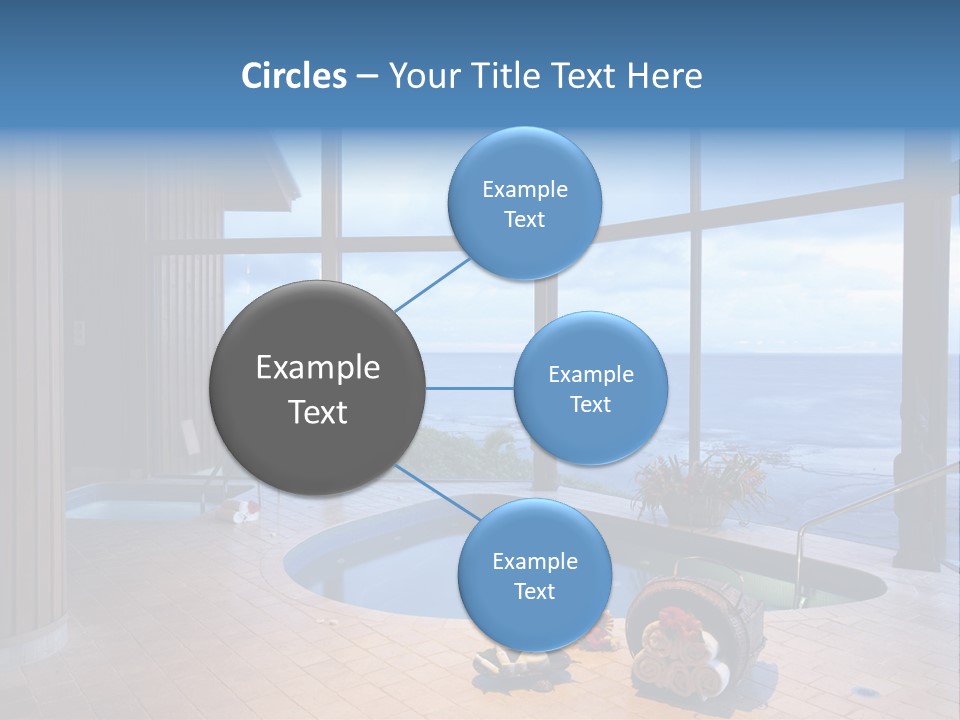 Flying Girl With Colorful Umbrella In The Blue Blue Sky PowerPoint Template