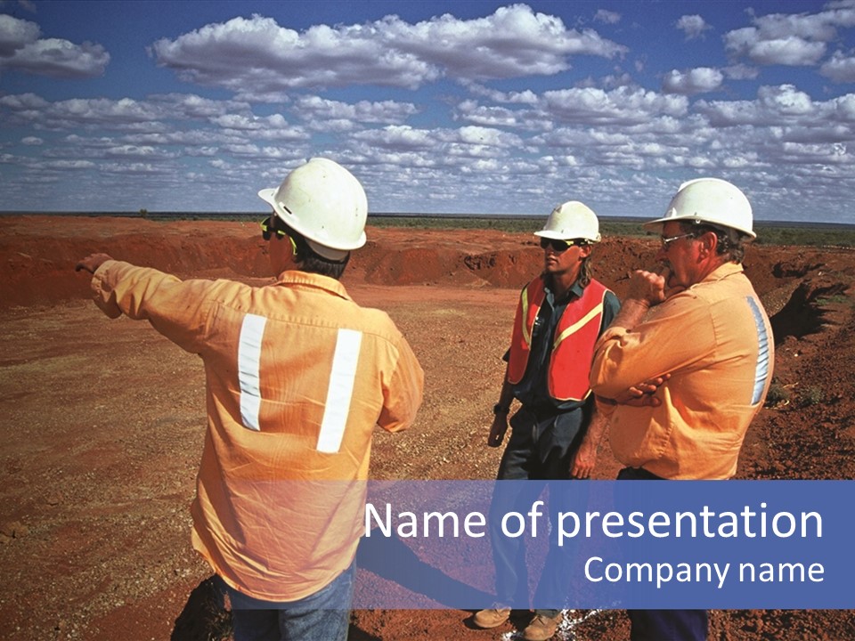 Gold Mine Workers PowerPoint Template