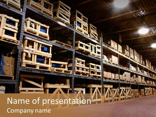 An Industrial Factory's On Site Warehouse. PowerPoint Template
