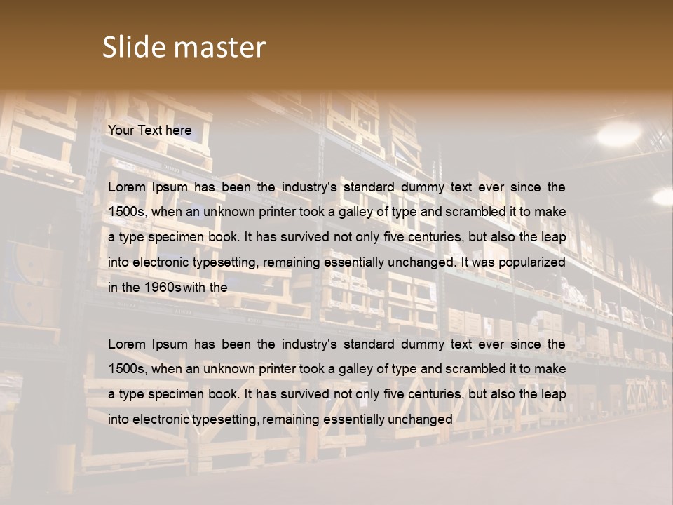 An Industrial Factory's On Site Warehouse. PowerPoint Template