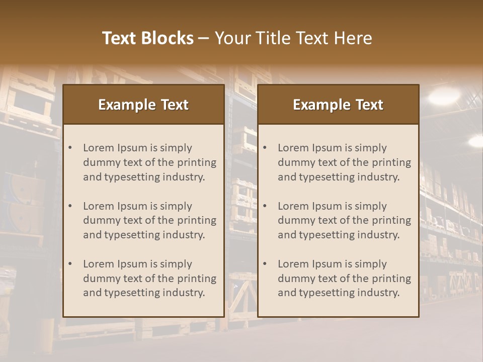 An Industrial Factory's On Site Warehouse. PowerPoint Template