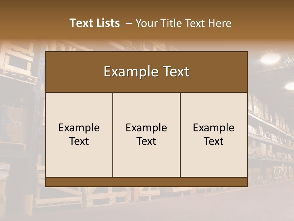 An Industrial Factory's On Site Warehouse. PowerPoint Template