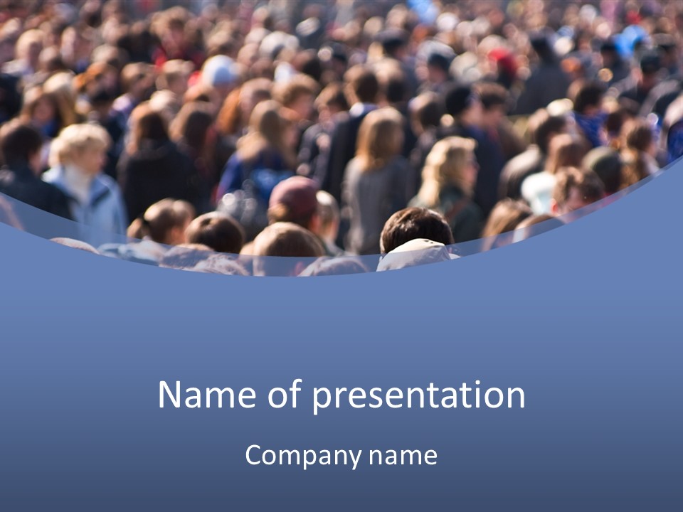 Crowd Of People At The Street PowerPoint Template