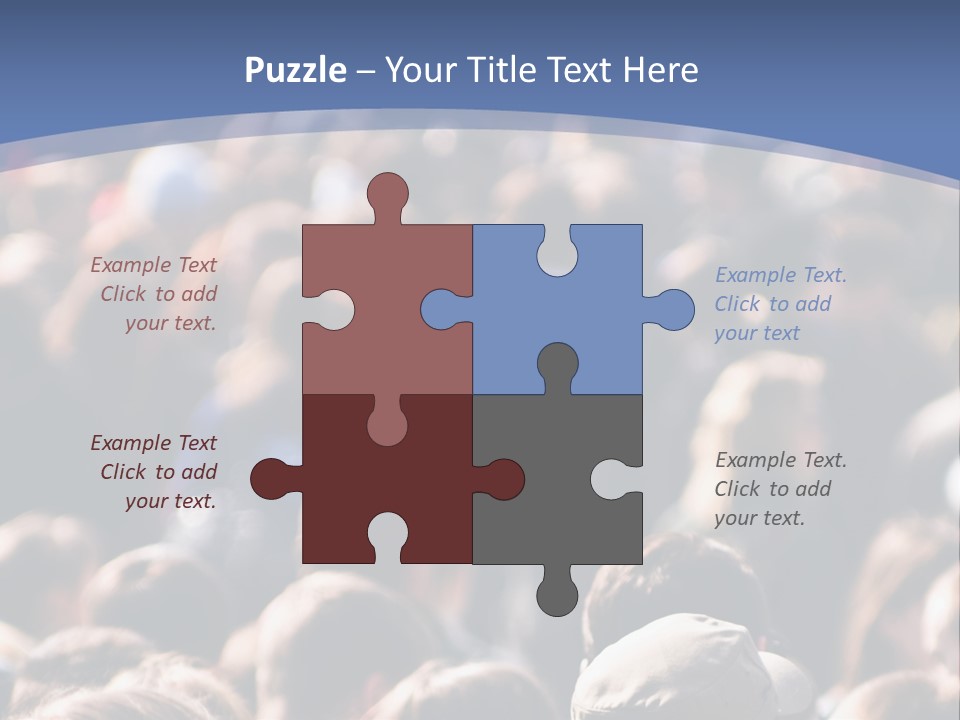 Crowd Of People At The Street PowerPoint Template