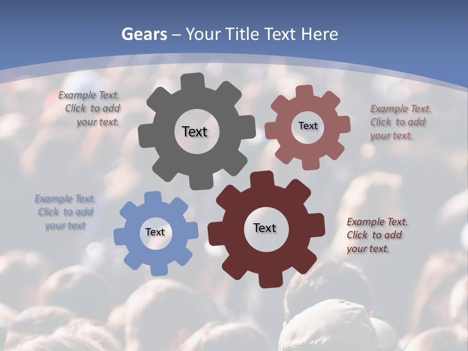 Crowd Of People At The Street PowerPoint Template