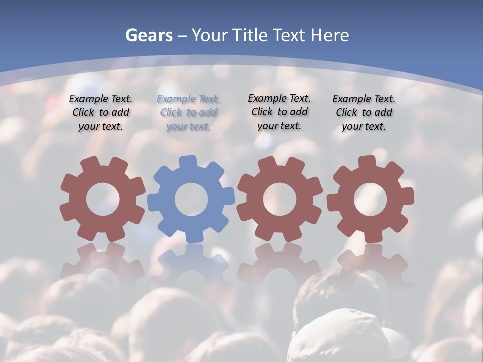 Crowd Of People At The Street PowerPoint Template