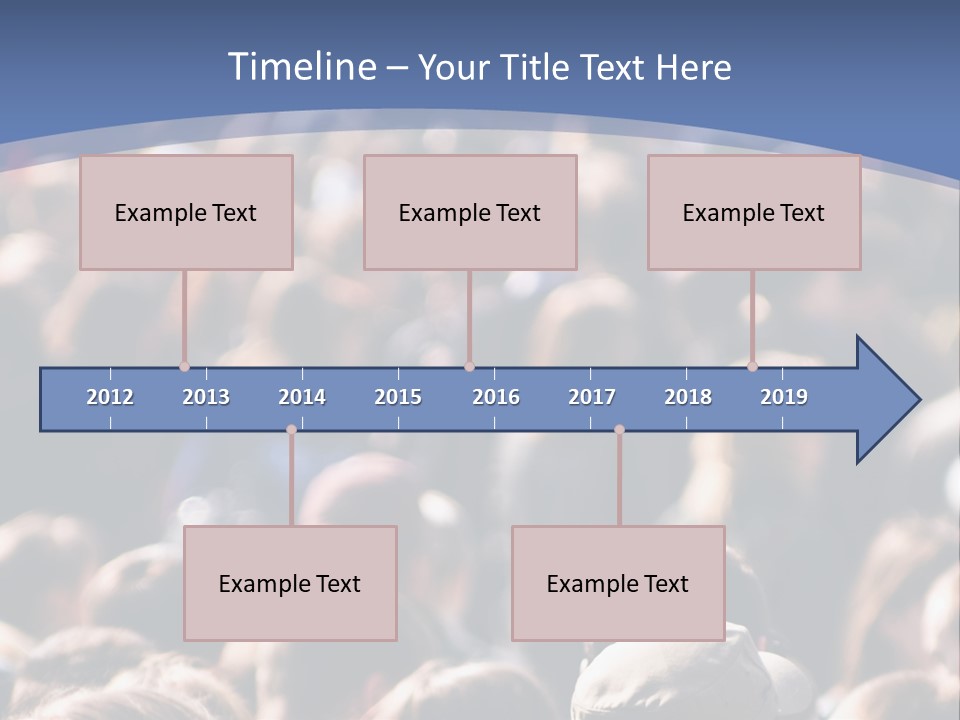 Crowd Of People At The Street PowerPoint Template