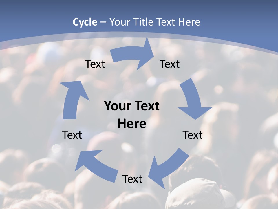 Crowd Of People At The Street PowerPoint Template