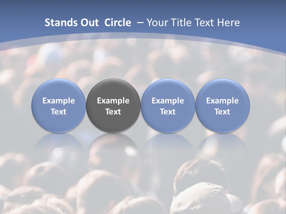 Crowd Of People At The Street PowerPoint Template