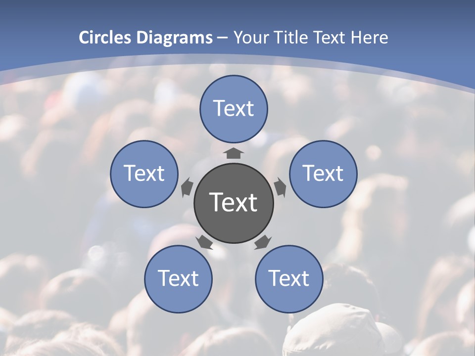 Crowd Of People At The Street PowerPoint Template