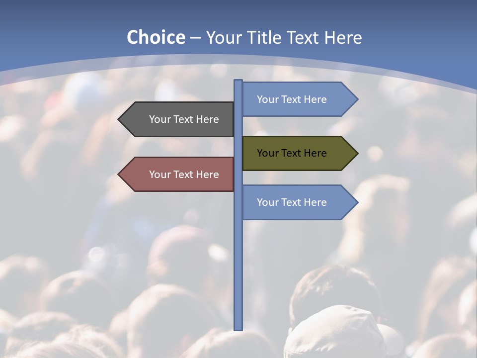 Crowd Of People At The Street PowerPoint Template