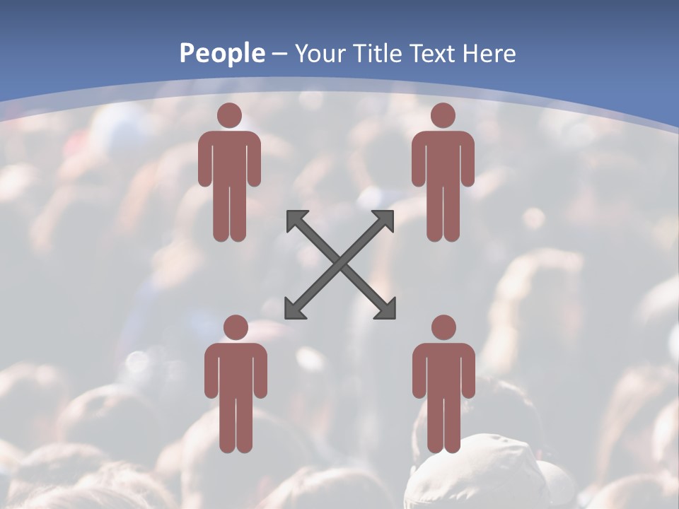 Crowd Of People At The Street PowerPoint Template