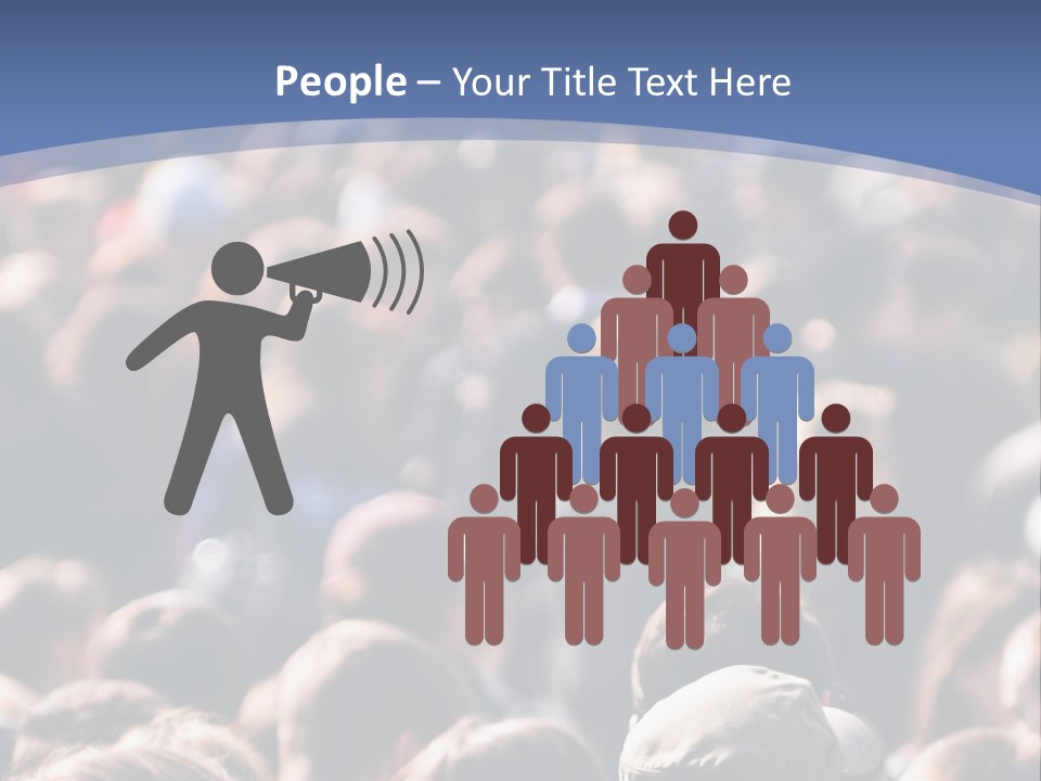 Crowd Of People At The Street PowerPoint Template