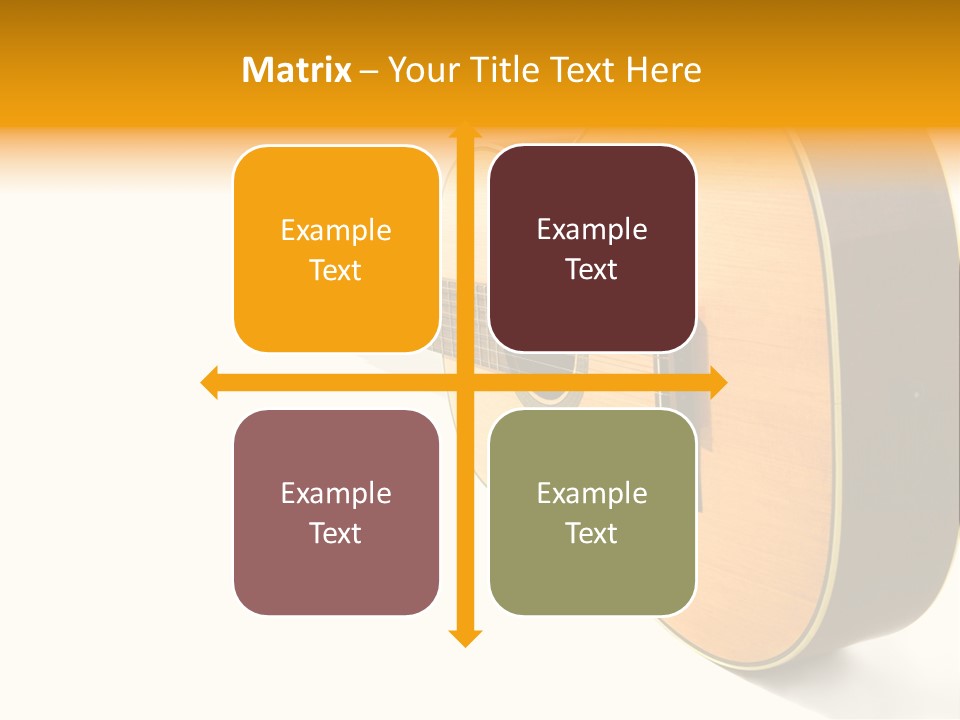 Acoustic Guitar Isolated On The White Background PowerPoint Template