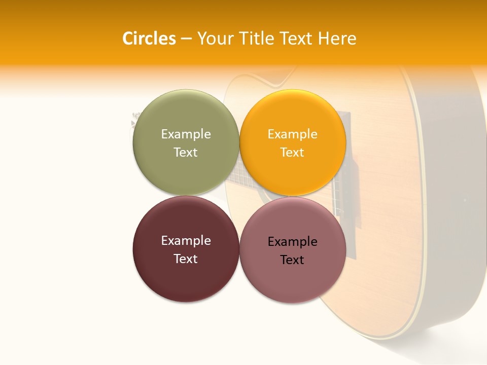 Acoustic Guitar Isolated On The White Background PowerPoint Template