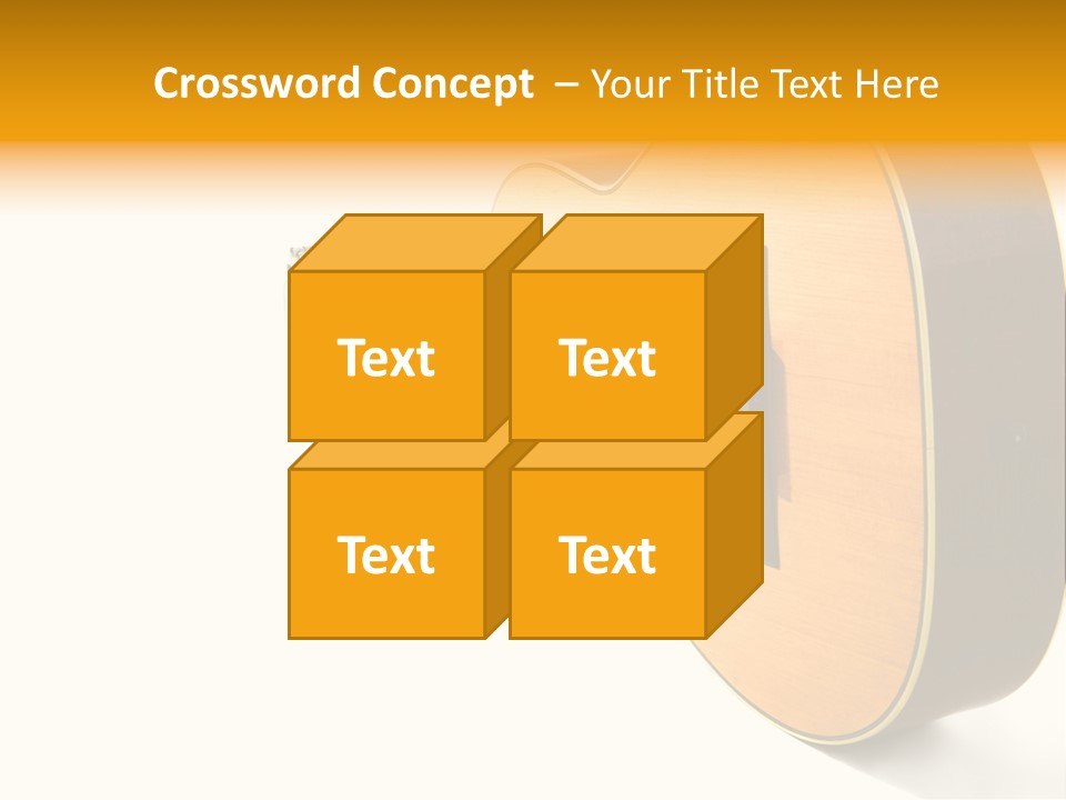 Acoustic Guitar Isolated On The White Background PowerPoint Template