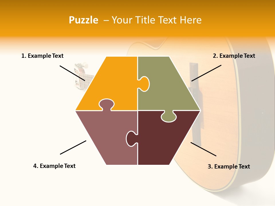 Acoustic Guitar Isolated On The White Background PowerPoint Template