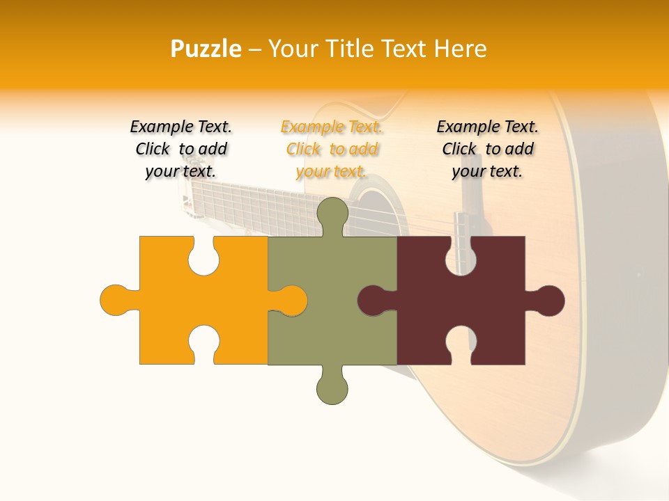 Acoustic Guitar Isolated On The White Background PowerPoint Template