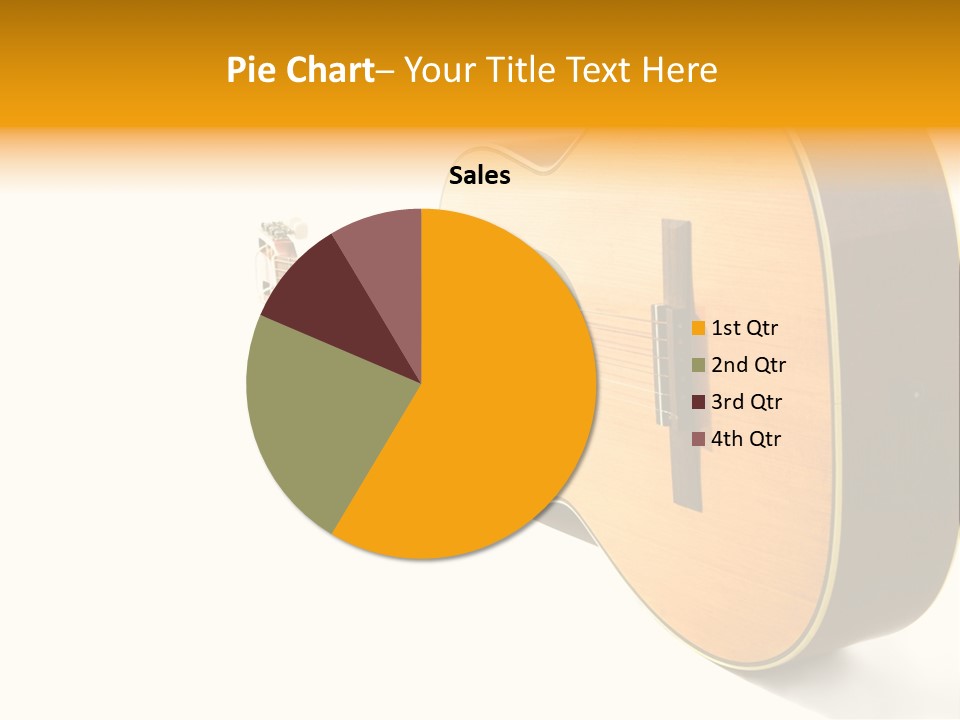 Acoustic Guitar Isolated On The White Background PowerPoint Template