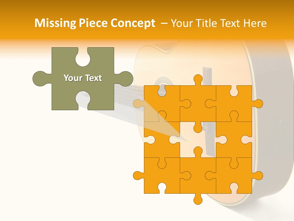 Acoustic Guitar Isolated On The White Background PowerPoint Template