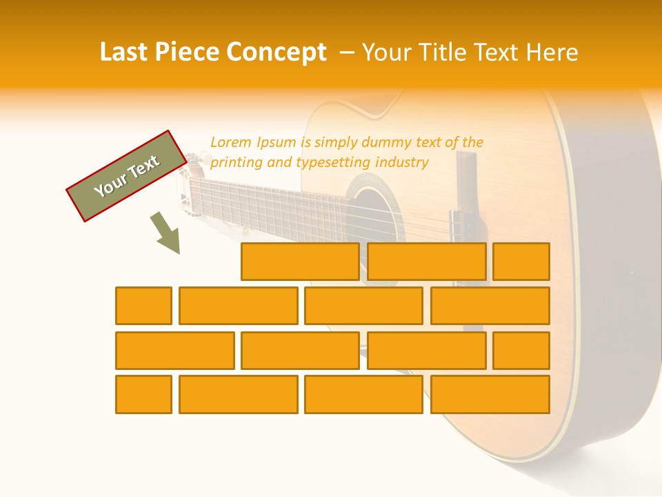 Acoustic Guitar Isolated On The White Background PowerPoint Template