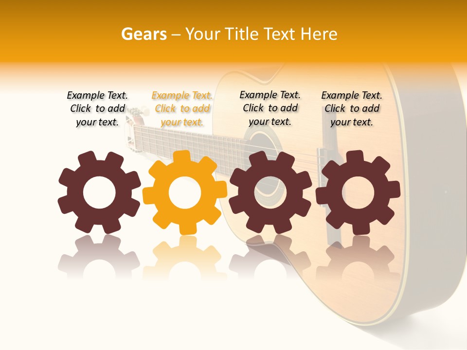 Acoustic Guitar Isolated On The White Background PowerPoint Template