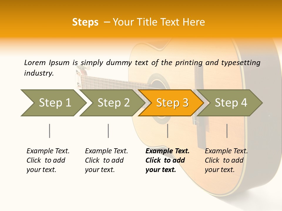 Acoustic Guitar Isolated On The White Background PowerPoint Template
