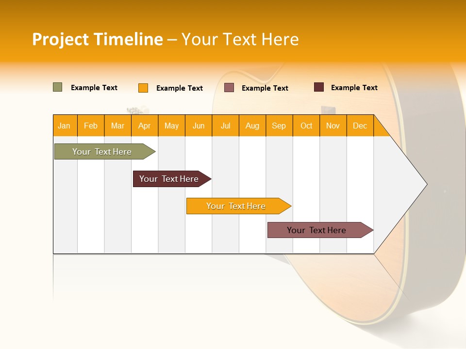 Acoustic Guitar Isolated On The White Background PowerPoint Template