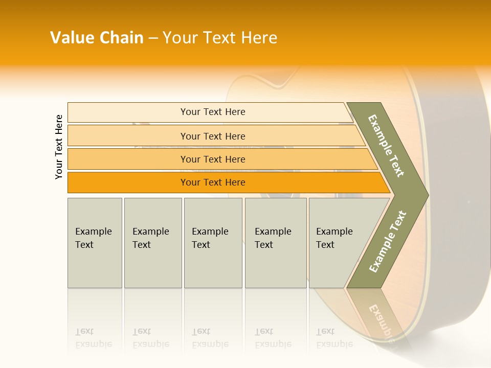 Acoustic Guitar Isolated On The White Background PowerPoint Template