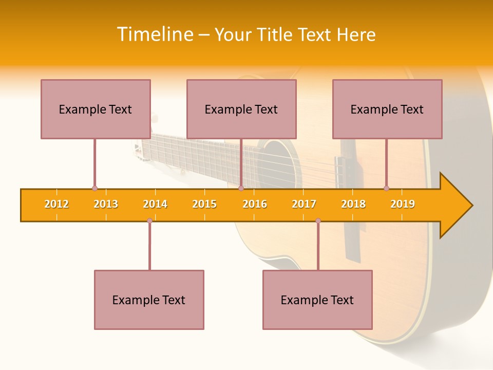 Acoustic Guitar Isolated On The White Background PowerPoint Template