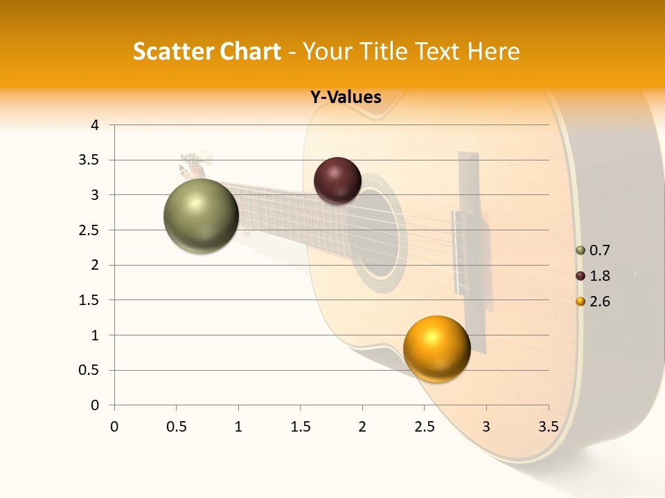 Acoustic Guitar Isolated On The White Background PowerPoint Template