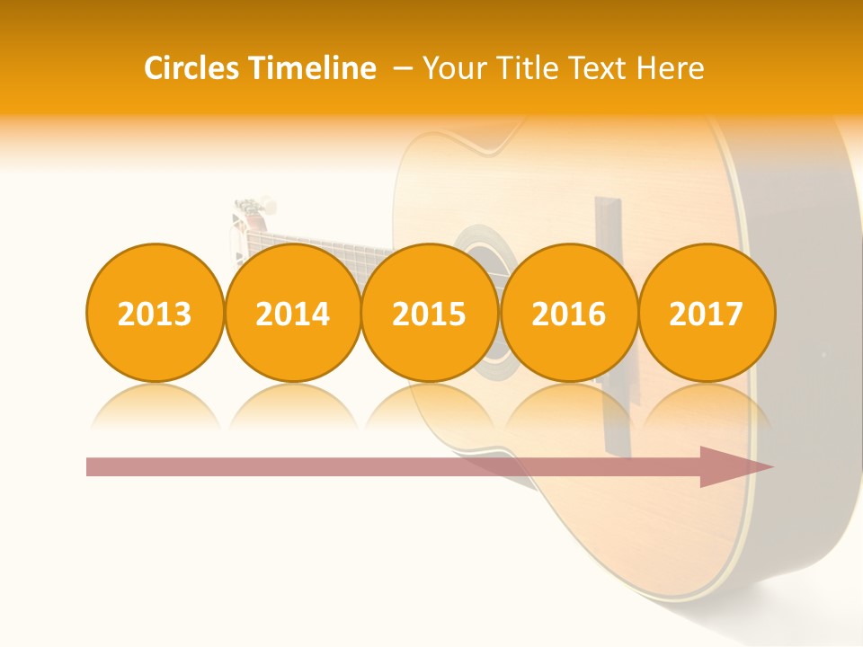 Acoustic Guitar Isolated On The White Background PowerPoint Template