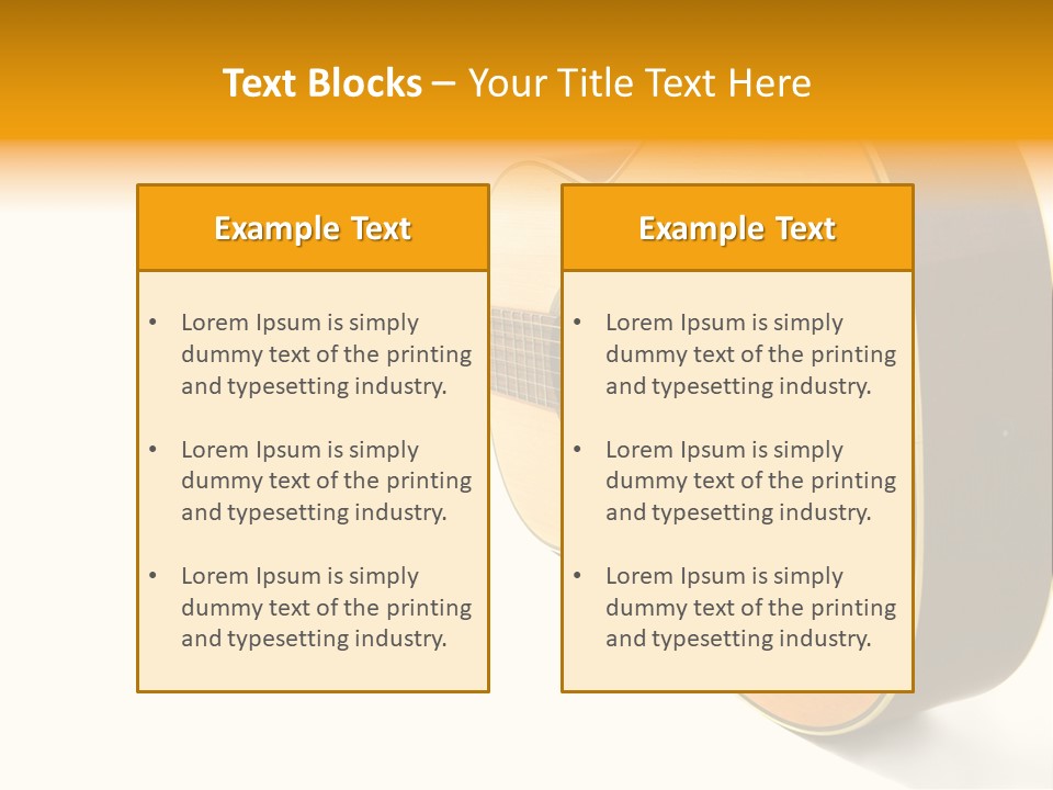 Acoustic Guitar Isolated On The White Background PowerPoint Template