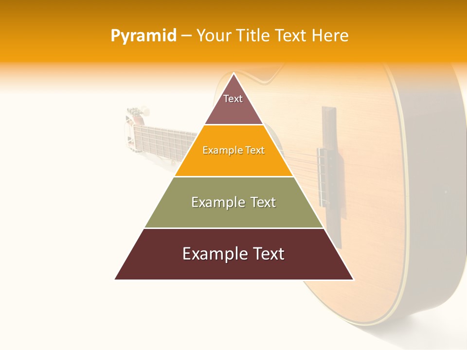 Acoustic Guitar Isolated On The White Background PowerPoint Template