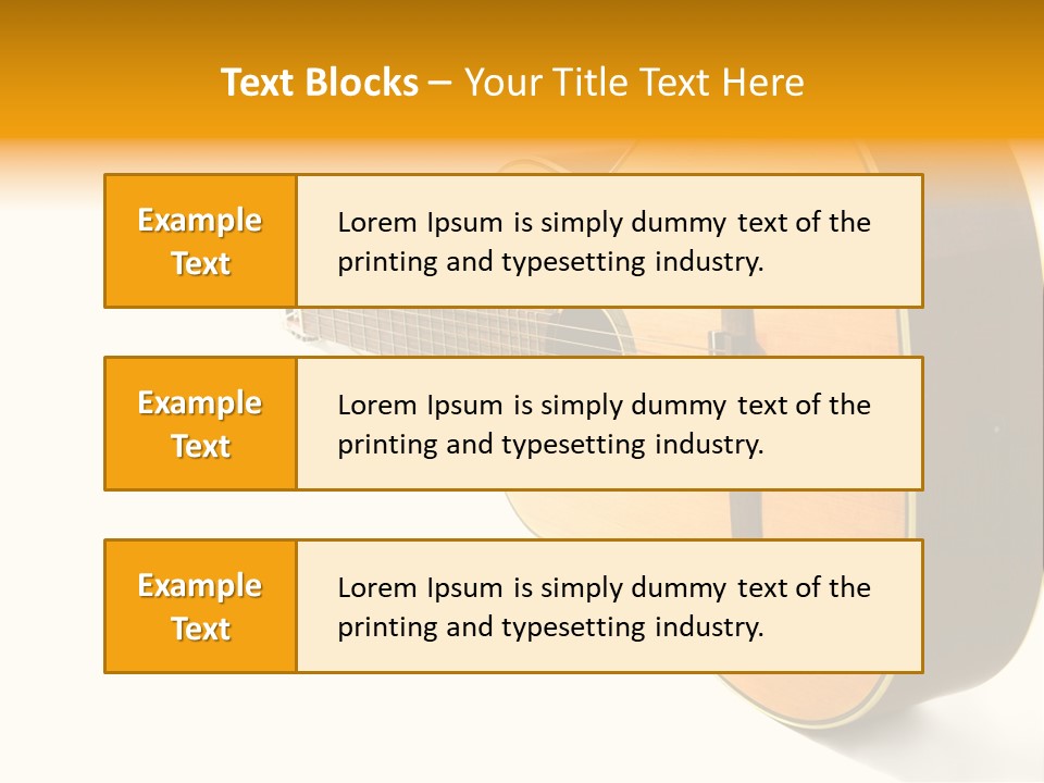 Acoustic Guitar Isolated On The White Background PowerPoint Template