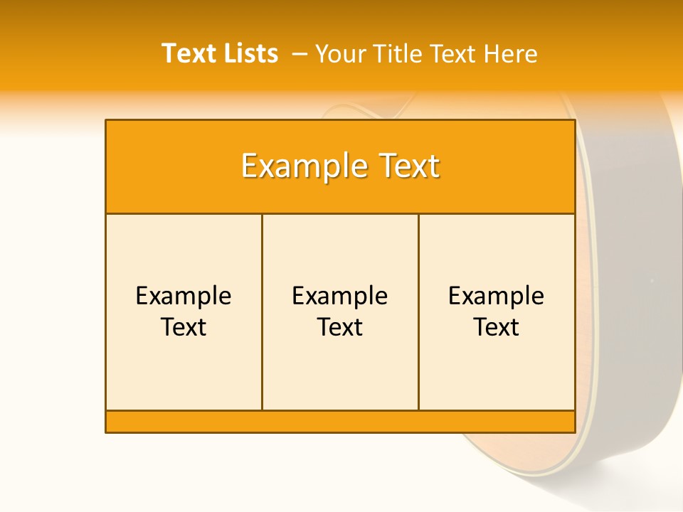 Acoustic Guitar Isolated On The White Background PowerPoint Template