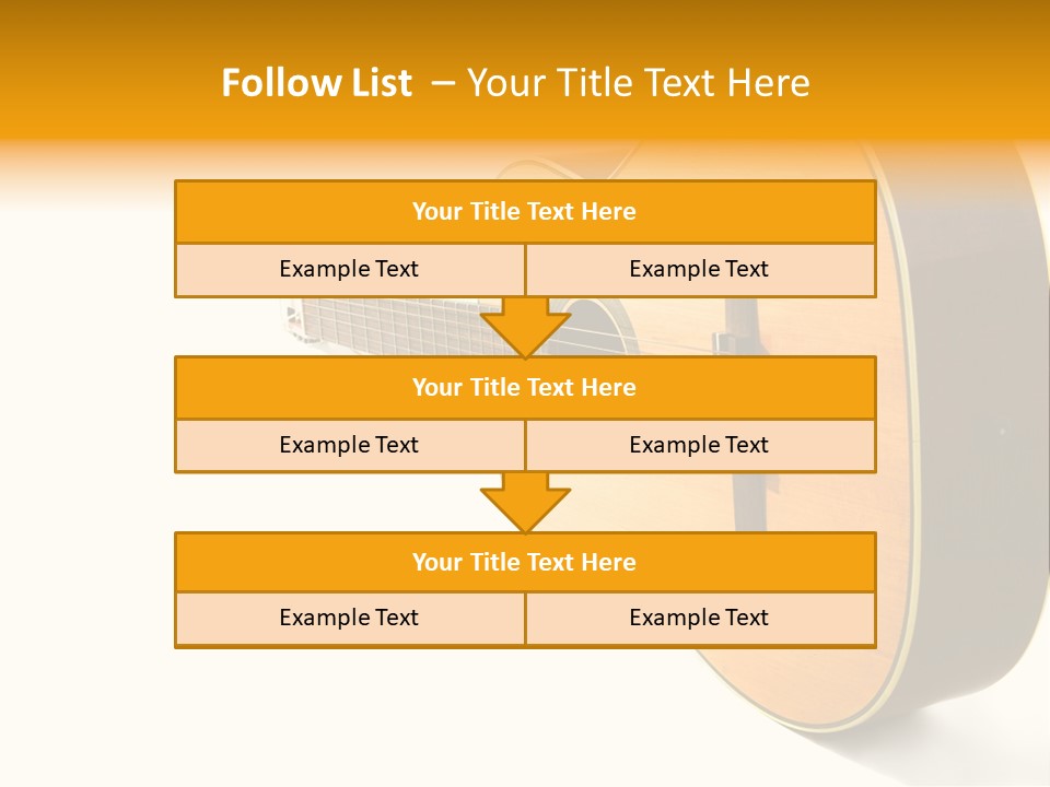 Acoustic Guitar Isolated On The White Background PowerPoint Template