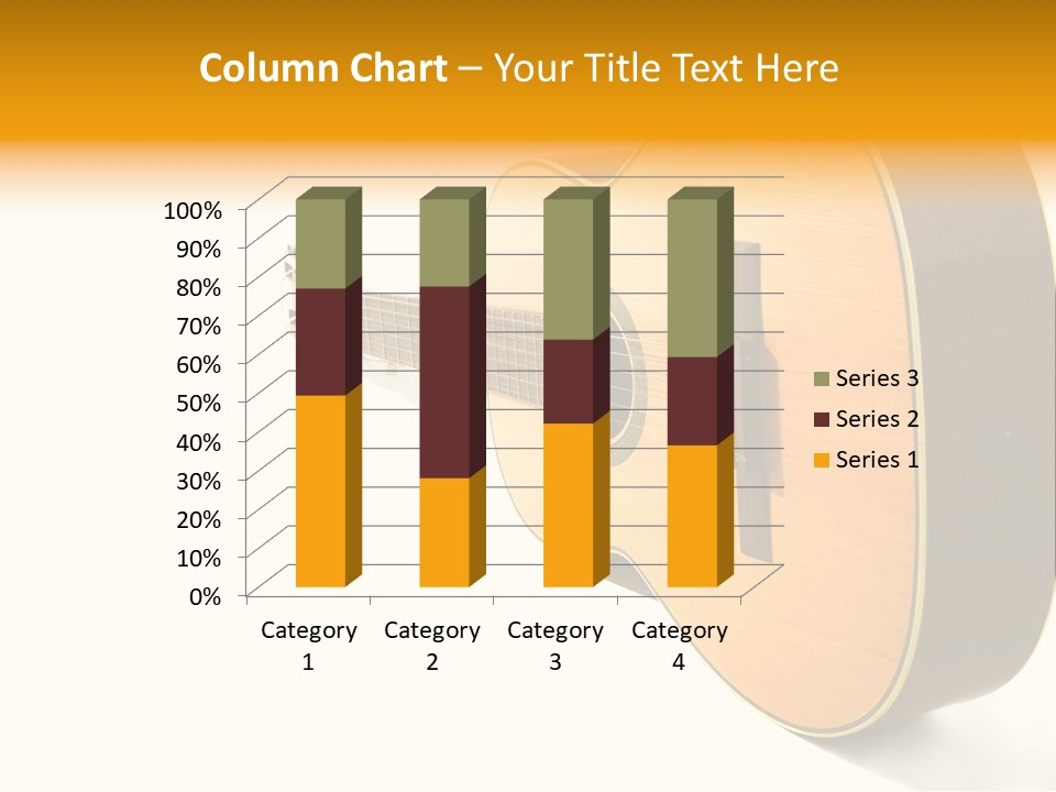 Acoustic Guitar Isolated On The White Background PowerPoint Template