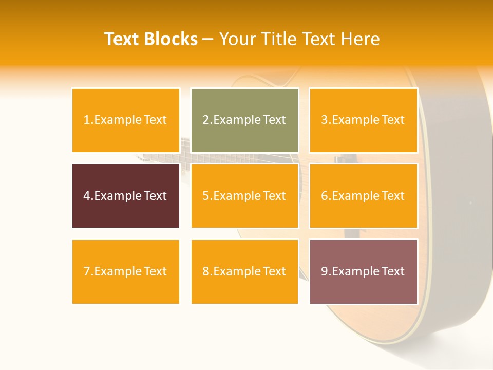 Acoustic Guitar Isolated On The White Background PowerPoint Template