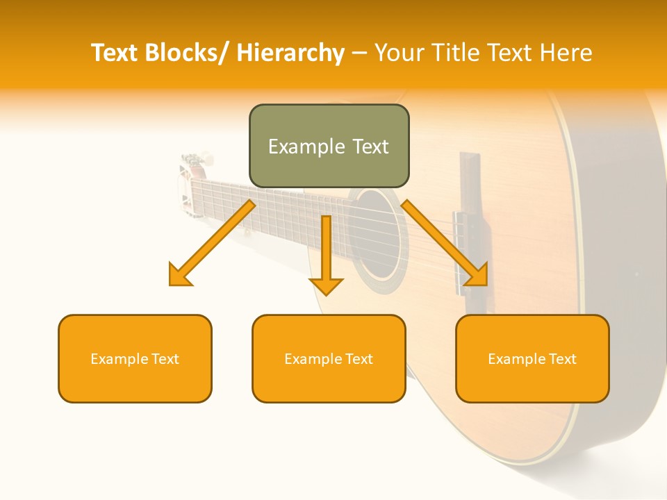 Acoustic Guitar Isolated On The White Background PowerPoint Template