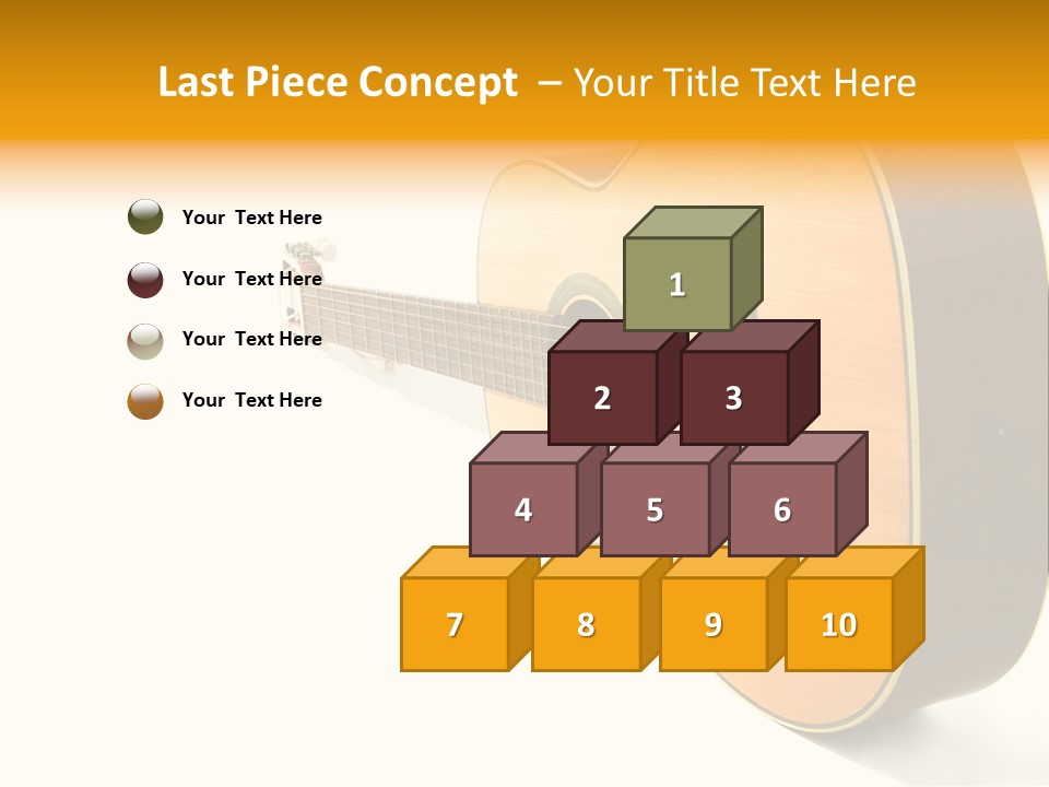 Acoustic Guitar Isolated On The White Background PowerPoint Template